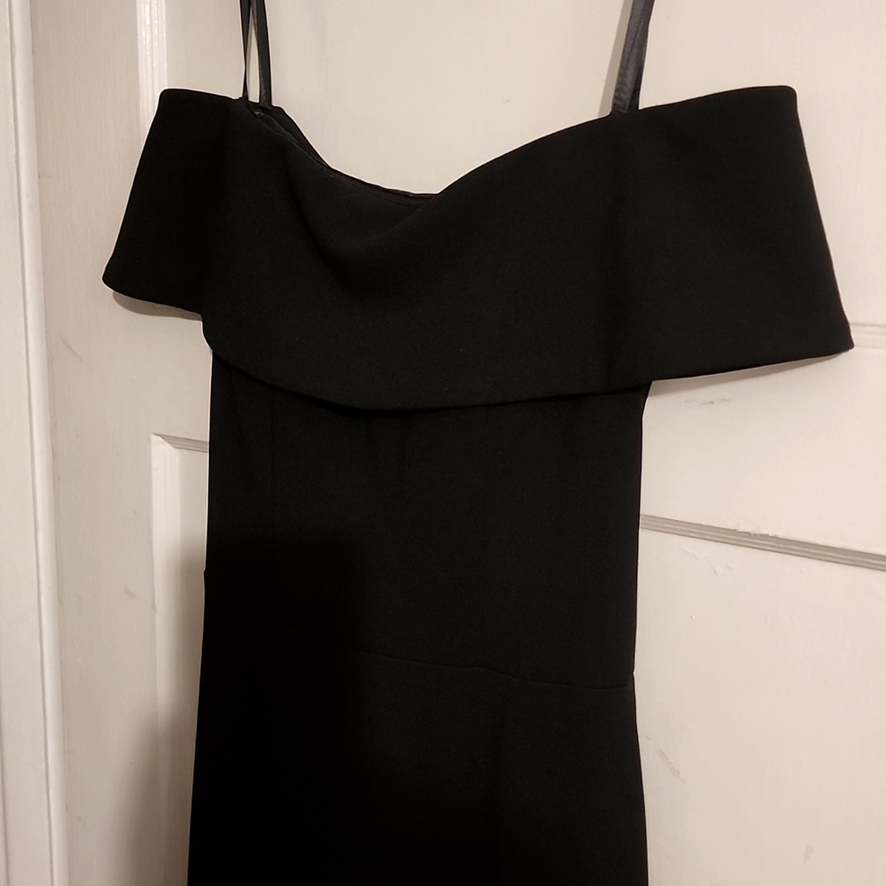 AQUA DRESS Off-the-Shoulder Scuba Crepe Gown - 100% Exclusive women's sz 2